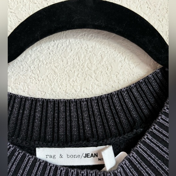 Rag & Bone Charcoal Gray Dana Chunky Knit Cold Shoulder Sweater Dress M - Picture 9 of 13